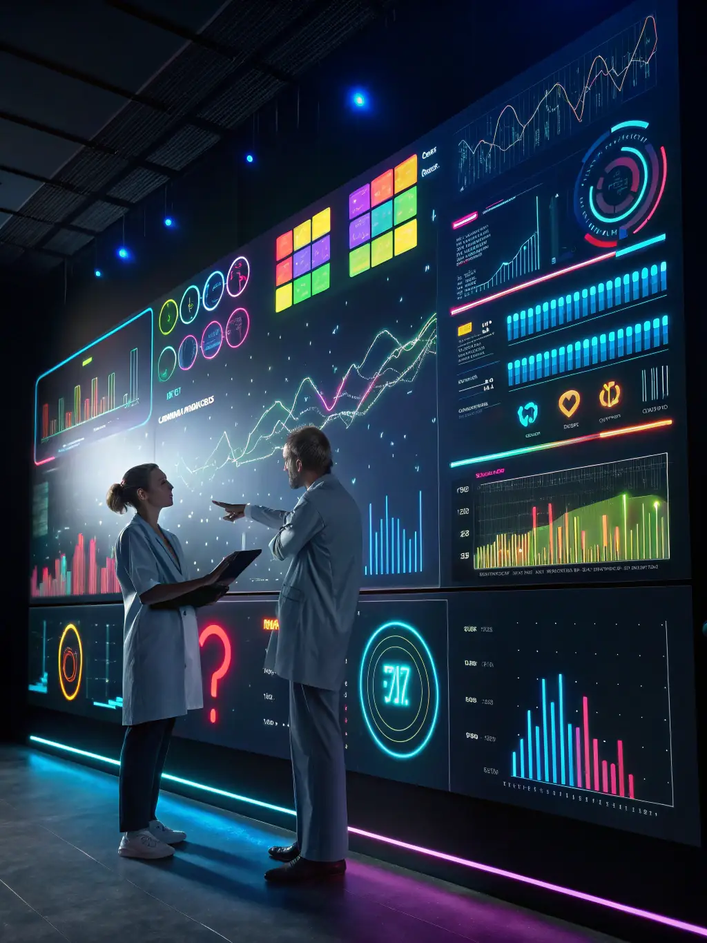 A digital illustration depicting a diverse group of patients being matched with relevant clinical trials using an AI interface, emphasizing speed and precision.